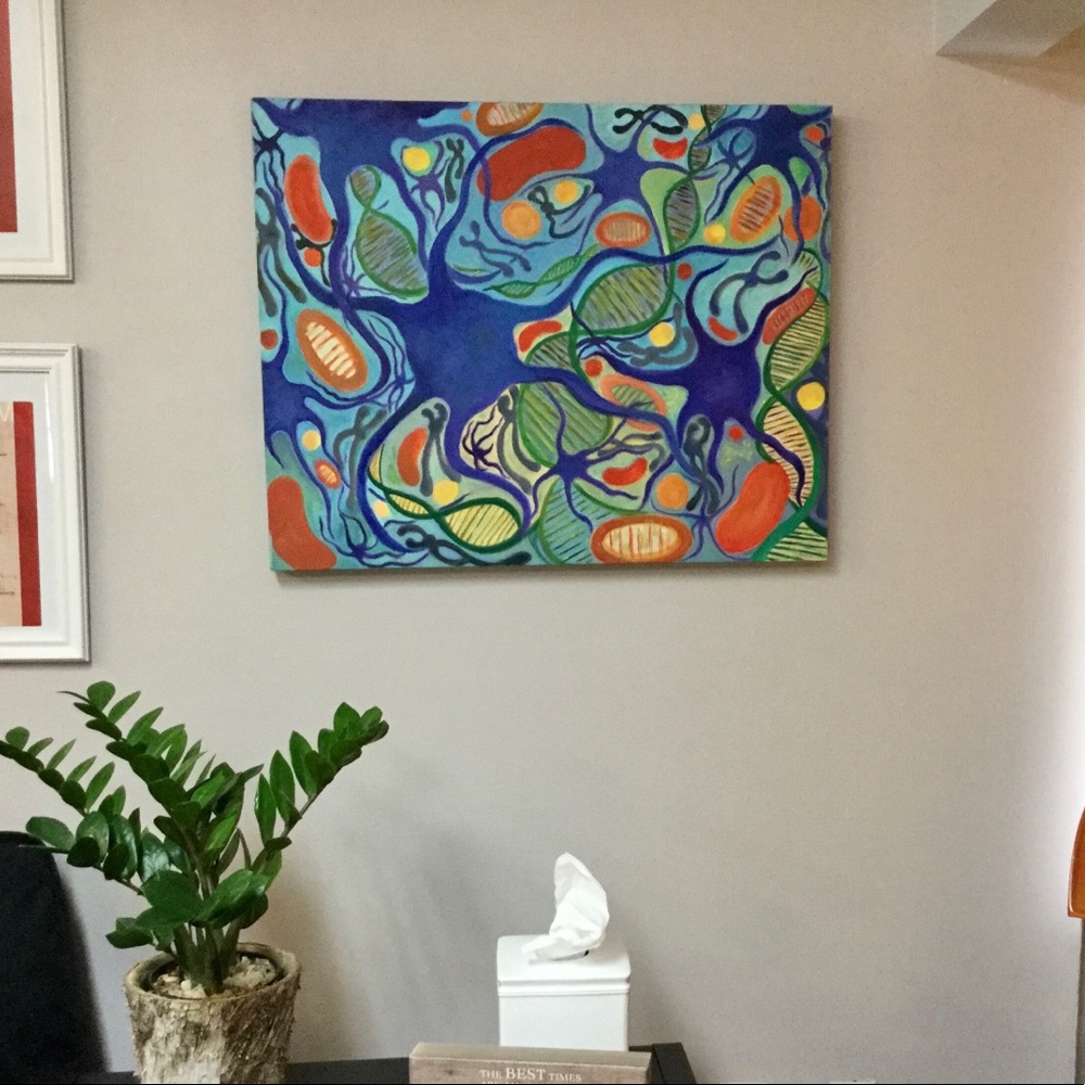 Abstract Molecular Painting - Acrylic on Canvas